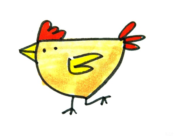 Learn to draw simple drawings, jumping chickens