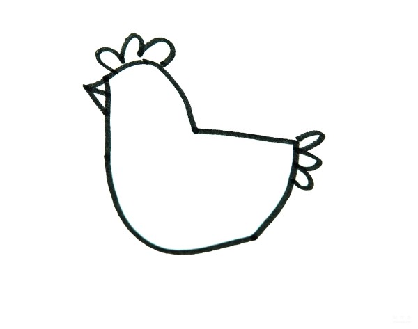 Learn to draw simple drawings, little rooster