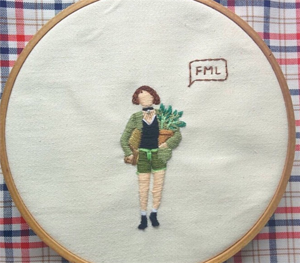 Appreciation of individual, creative and fresh character hand-embroidery works