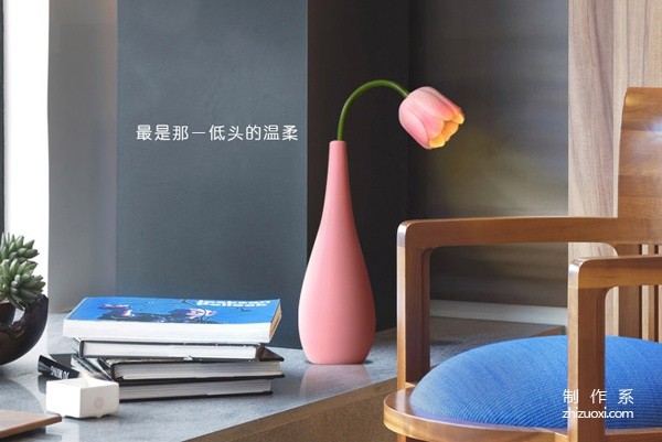 Creative ceramic vase tulip small table lamp