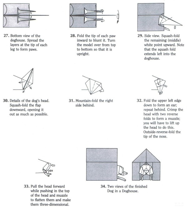 Paper craft hand-making tutorial, Stephen Weiss Dog in a Doghouse Hand-made origami drawing tutorial