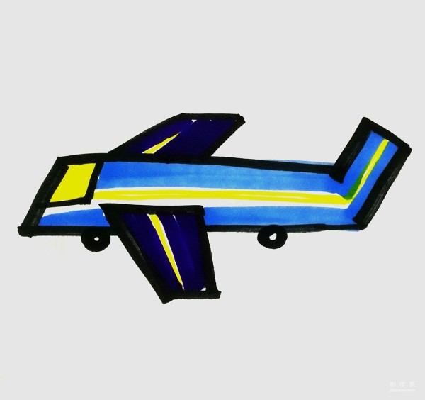 Learn to draw simple drawings, colorful small airplanes