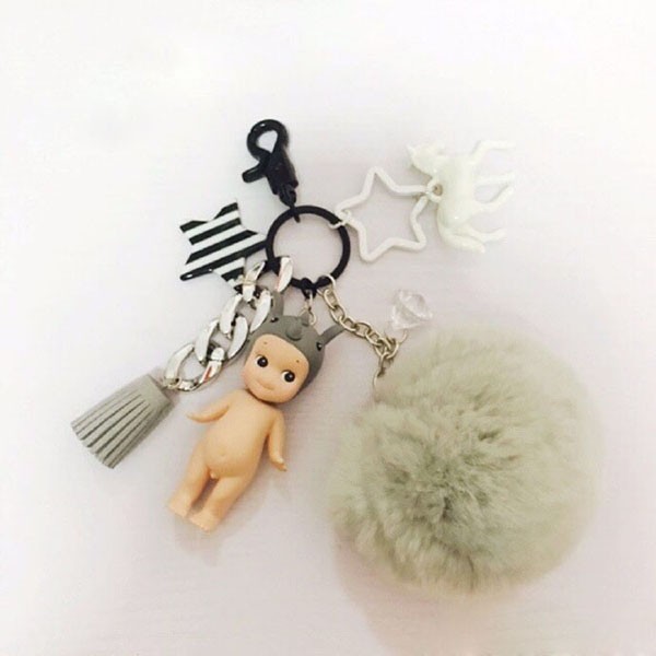 Share with you a cute and cute doll key pendant