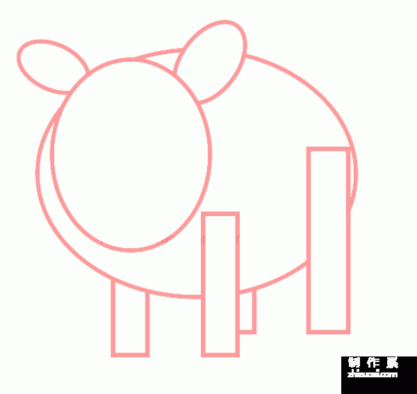 A collection of pictures of kindergarten childrens simple drawings, simple drawing methods of cute little animals and colorful pigs