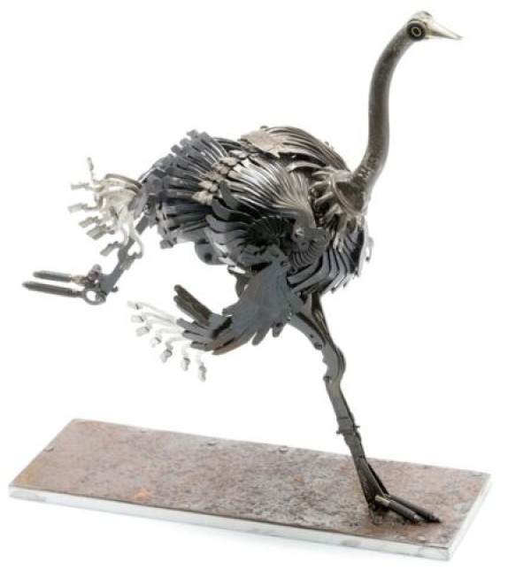 Scrap metal transforms into animal sculptures