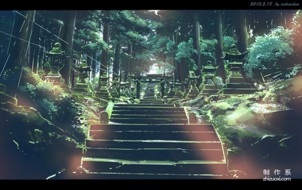 Super beautiful scene 2D illustration