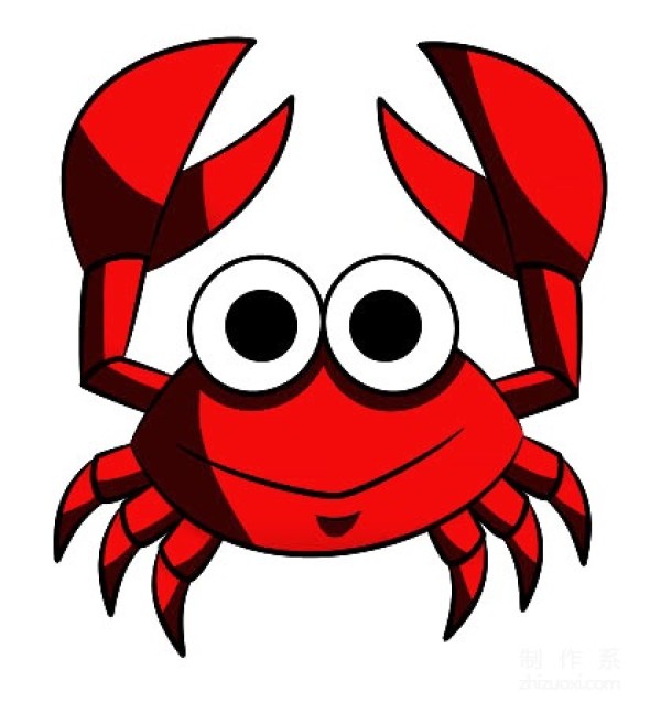 A collection of pictures of kindergarten childrens simple drawings, teach you step by step how to draw colorful cartoon crabs