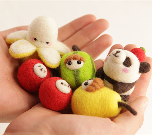 Cute fruit doll handmade DIY wool felt pendant pictures