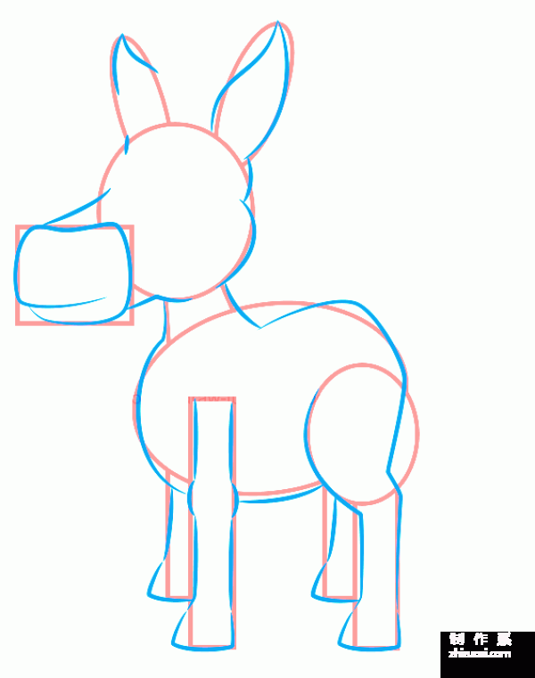 Simple drawing method of donkey