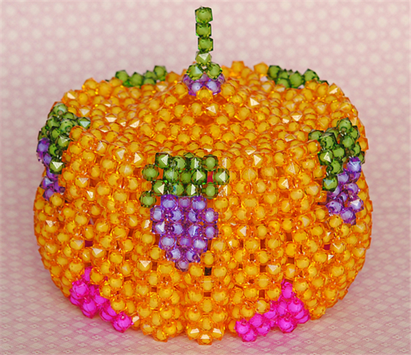 Creative DIY handicraft beaded pumpkin box fruit plate storage box