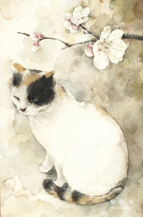 Midori Yamada: Flowers and Cats on Watercolor Paper