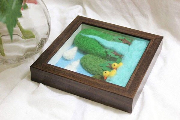 Wool felt DIY three-dimensional photo frame landscape decorative painting appreciation