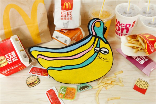 Funny handmade non-woven fabric DIY banana-shaped bag