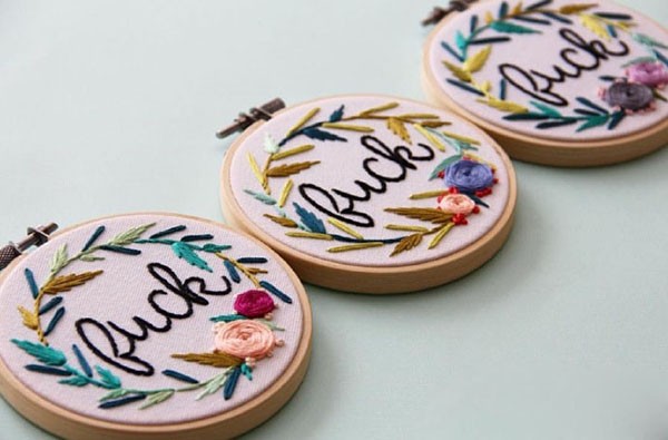 Handmade DIY embroidery of simple English letters for names