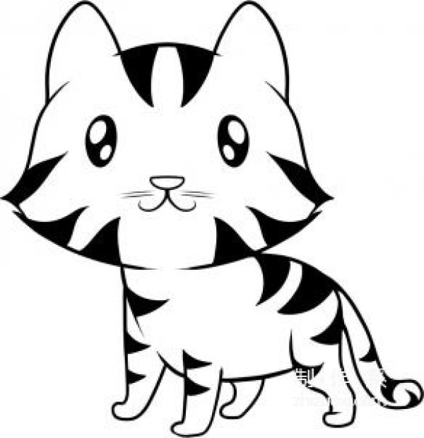 Learn to draw simple drawings, cute little tigers