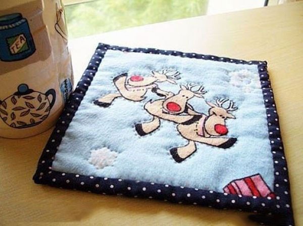 Creative handmade cute three little deer dancing coasters