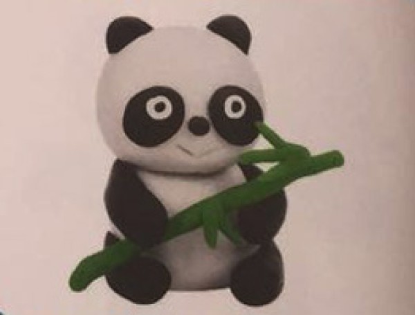 Super light clay tutorial Illustration of the panda eating bamboo tutorial