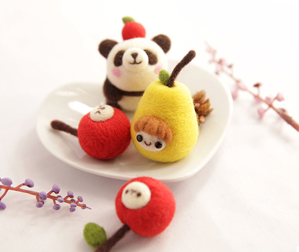 Cute fruit doll handmade DIY wool felt pendant pictures