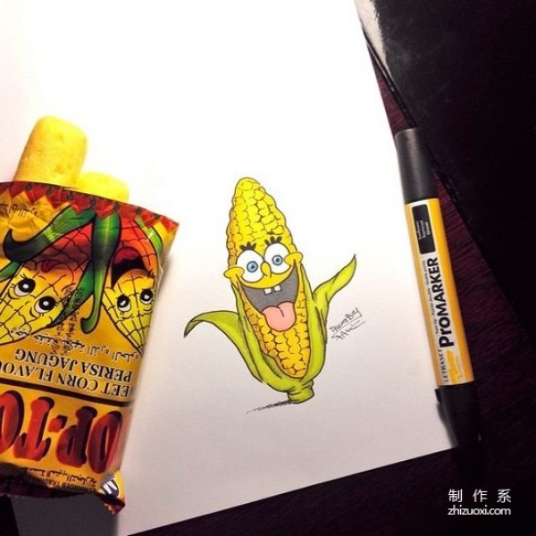 Healing illustrations: creative paintings mixed with snacks