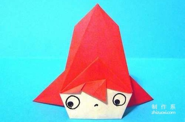 Paper art handmade origami art, Tetsuya Abutani, Ponyo cartoon character handmade origami drawing tutorial