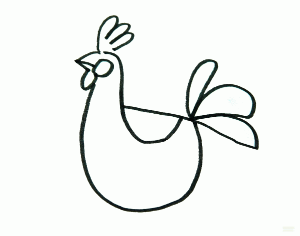 Learn to draw simple drawings, tutorials on how to draw a big colorful rooster