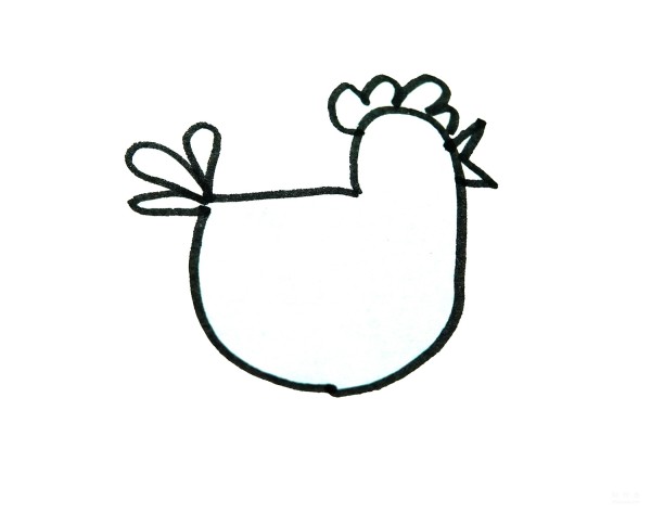 Learn to draw simple drawings. Step-by-step tutorial on how to draw a chicken.