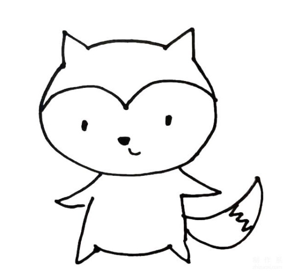 Learn to draw simple drawings, cartoon cute little foxes