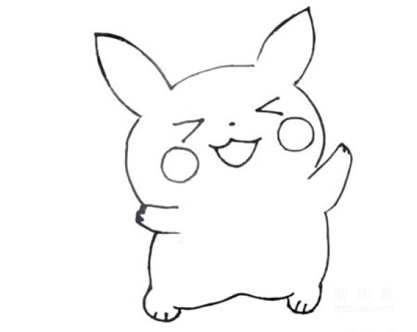 Learn to draw simple strokes, super cute Pikachu