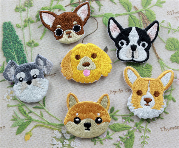 DIY hand embroidery of various cute puppy clothes patches