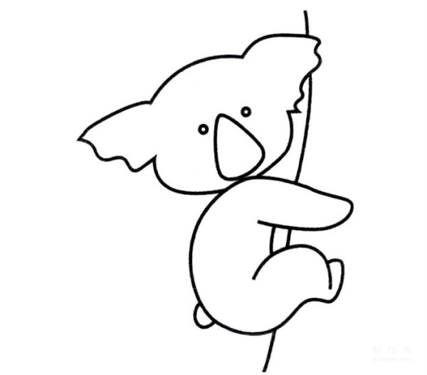 Learn to draw simple drawings, little koala