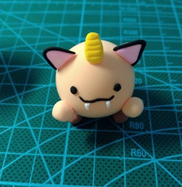 Tutorial on how to make Pokemon Q version Meow Meow from ultra-light clay