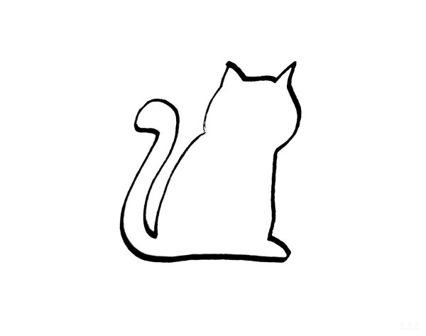 Learn to draw simple drawings, patterned cats