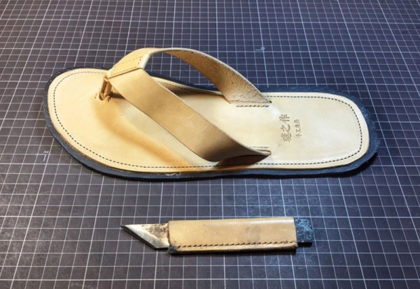 Making basic leather flip-flops (with drawings)