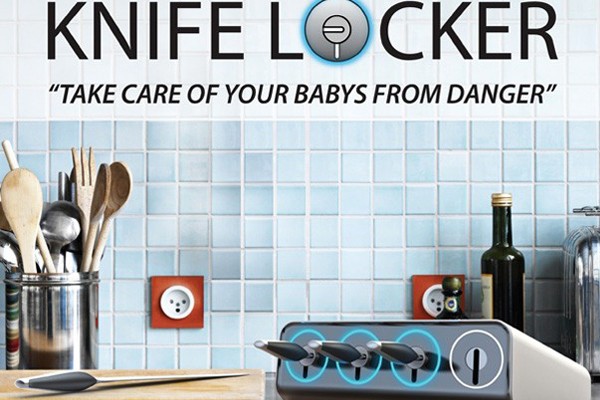 Knife Locker is a knife holder that combines disinfection and safety