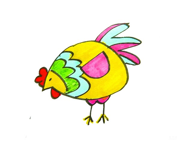 Learn to draw simple strokes, tutorial on how to draw a cute chicken