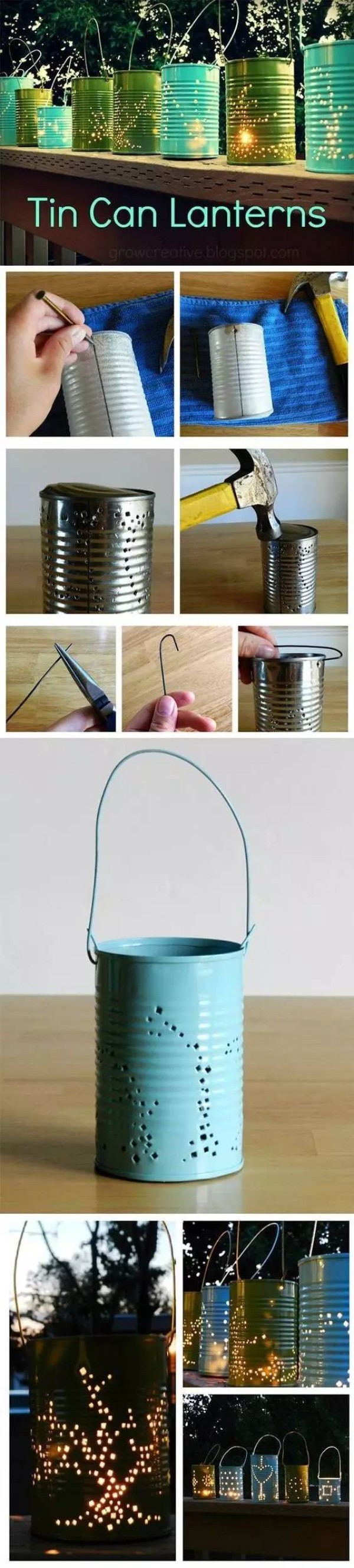 Handmade works of 9 iron cans transformed from old objects