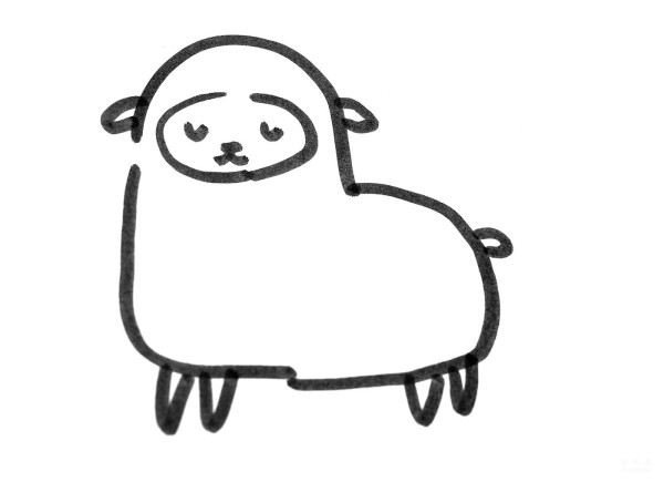 Learn to draw simple strokes, tutorial on how to draw a cute little sheep