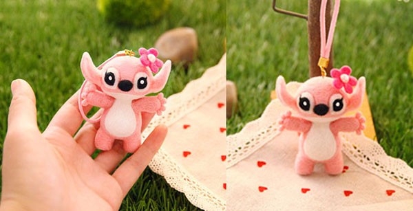 Wool felt handmade DIY Stitch dolls for the cute sister and the handsome brother