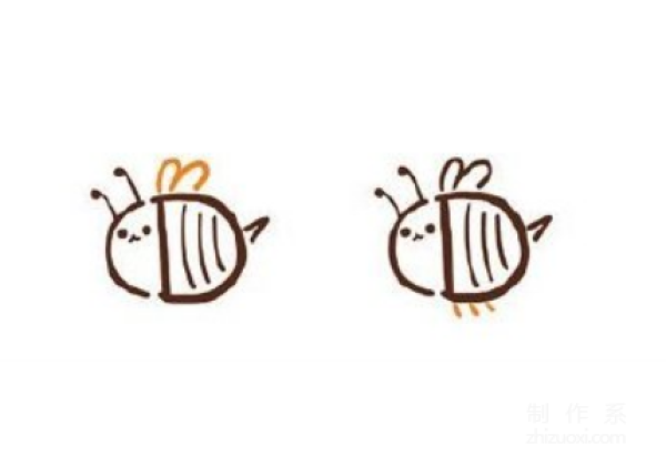 Learn to draw simple strokes, cute little bee