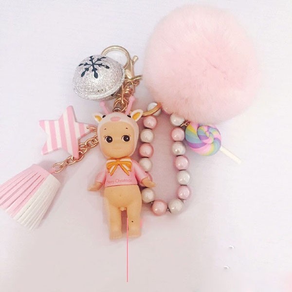 Share with you a cute and cute doll key pendant