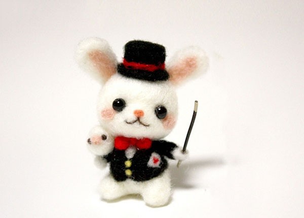 Wool felt handmade DIY magician rabbit doll products