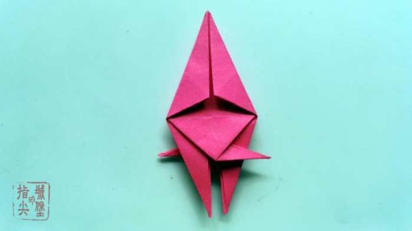 Colorful simple origami fish handmade origami illustration tutorial