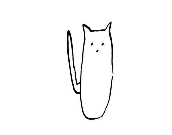 Learn to draw simple drawings, long-tailed cats