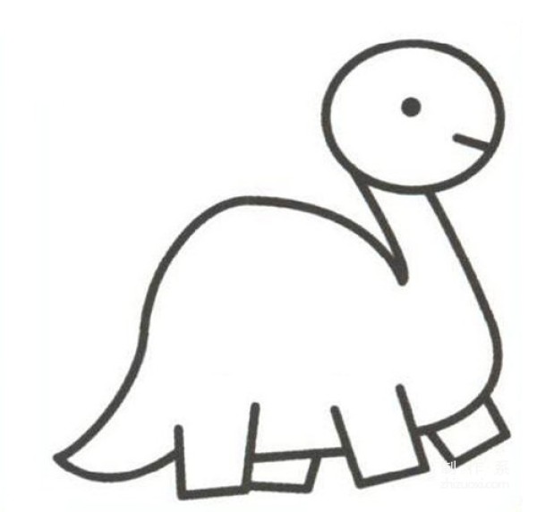 Learn to draw simple strokes, colorful small dinosaurs