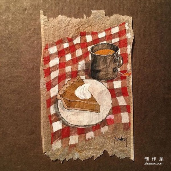 Turning waste into treasure: artist uses used tea bags as canvas