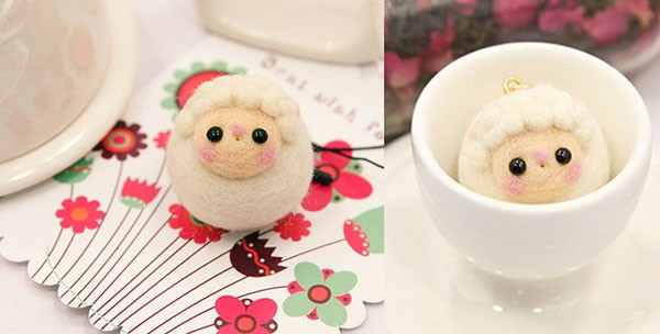 Appreciation of cute little sheep handmade DIY wool felt products