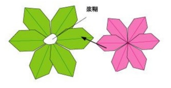 Illustration of how to make origami Christmas flowers