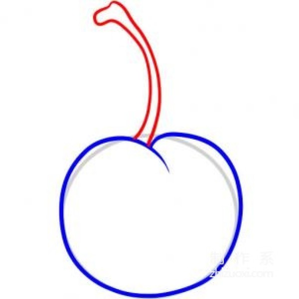 Learn to draw simple drawings, cherry for children