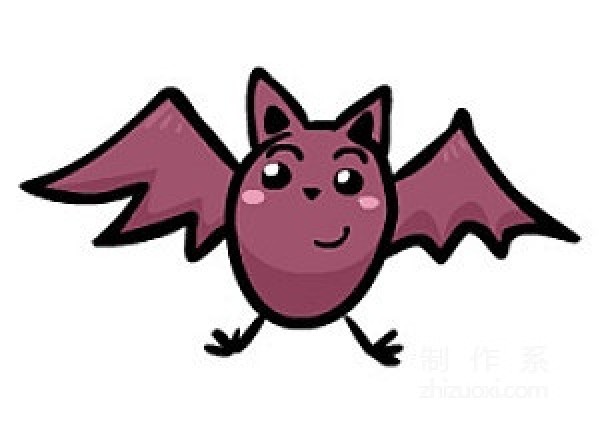 Learn to draw simple drawings, Halloween bats