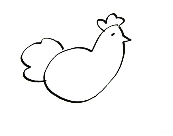 Learn to draw simple drawings, big rooster